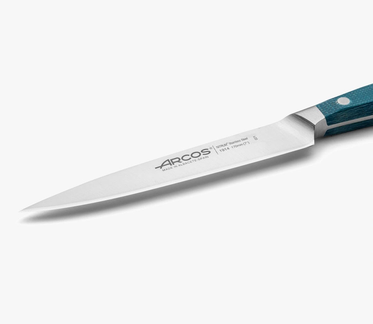 Forged Boning Knife in Nitrum Stainless Steel, Professional 6 Inch Butcher Knife for Removing Meat from Bones, Ergonomic Blue Handle, Brooklyn Series
