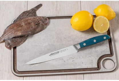 Forged Boning Knife in Nitrum Stainless Steel, Professional 6 Inch Butcher Knife for Removing Meat from Bones, Ergonomic Blue Handle, Brooklyn Series