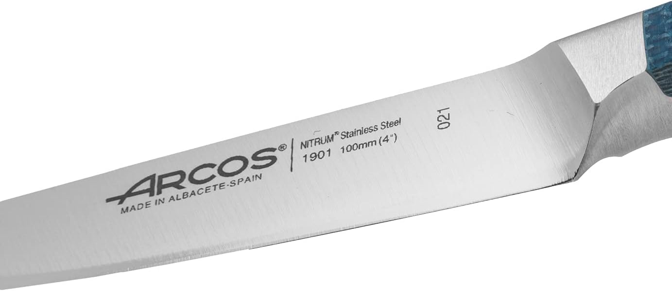 Forged Boning Knife in Nitrum Stainless Steel, Professional 6 Inch Butcher Knife for Removing Meat from Bones, Ergonomic Blue Handle, Brooklyn Series