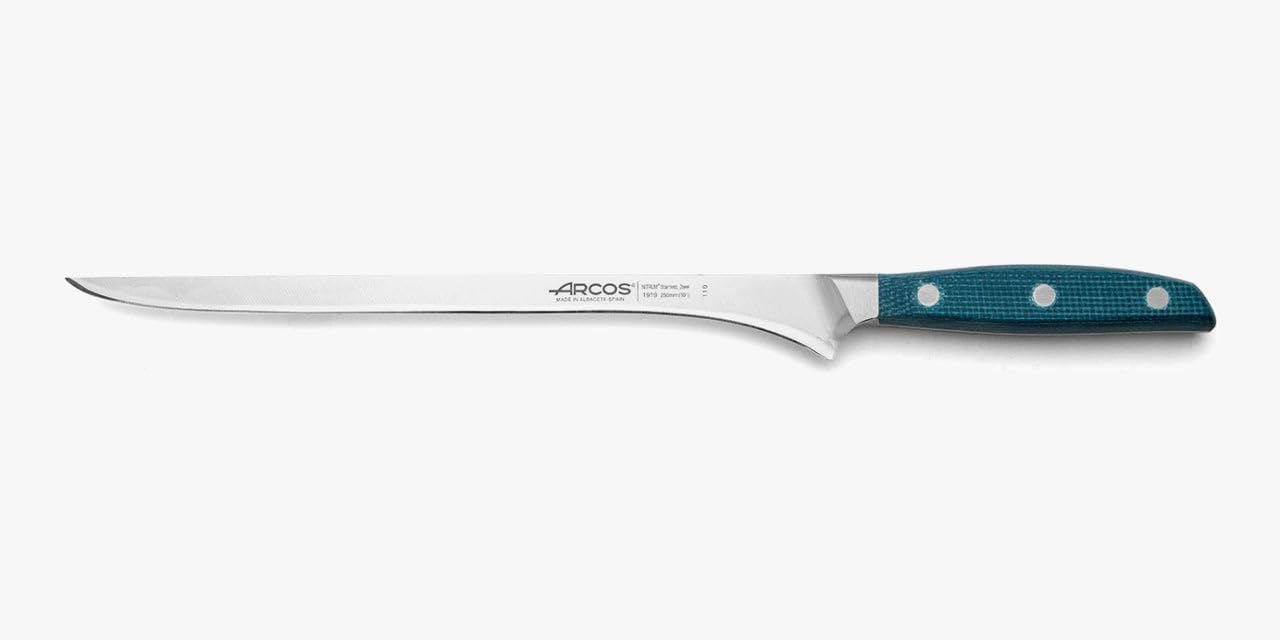 Forged Boning Knife in Nitrum Stainless Steel, Professional 6 Inch Butcher Knife for Removing Meat from Bones, Ergonomic Blue Handle, Brooklyn Series