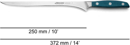Forged Boning Knife in Nitrum Stainless Steel, Professional 6 Inch Butcher Knife for Removing Meat from Bones, Ergonomic Blue Handle, Brooklyn Series