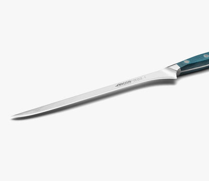 Forged Boning Knife in Nitrum Stainless Steel, Professional 6 Inch Butcher Knife for Removing Meat from Bones, Ergonomic Blue Handle, Brooklyn Series