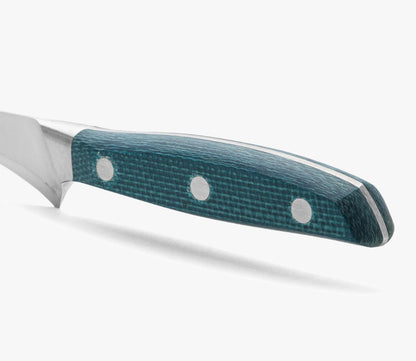 Forged Boning Knife in Nitrum Stainless Steel, Professional 6 Inch Butcher Knife for Removing Meat from Bones, Ergonomic Blue Handle, Brooklyn Series