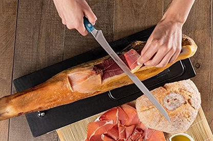 Forged Boning Knife in Nitrum Stainless Steel, Professional 6 Inch Butcher Knife for Removing Meat from Bones, Ergonomic Blue Handle, Brooklyn Series