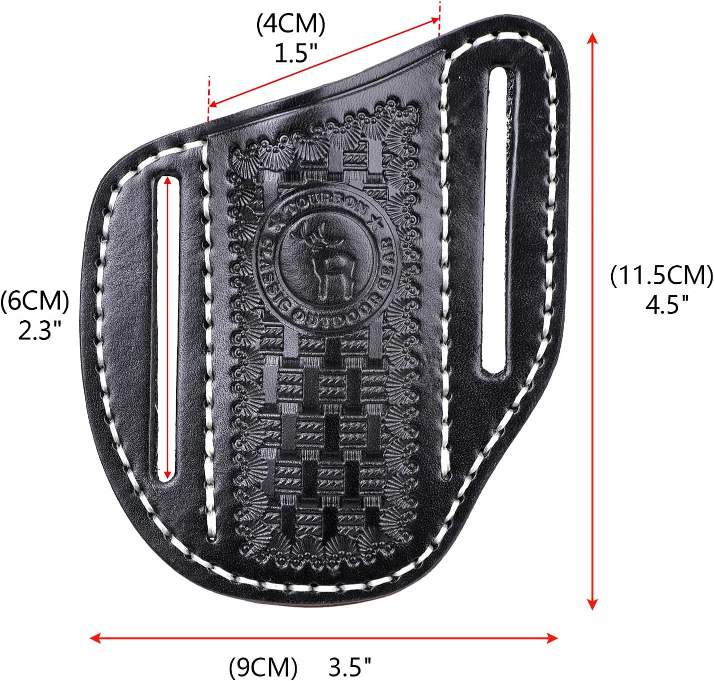 Tourbon Leather Pocket Folding Knife Sheath for Belt EDC Men Right Side Draw Knives Carrier Holder