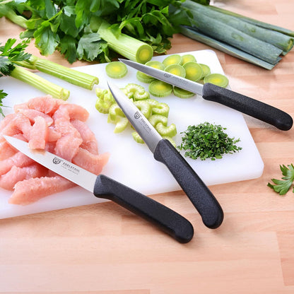 Vegetable Knives Set of 3 Stainless Steel, Multi-Coloured, Super Sharp, Dishwasher Safe
