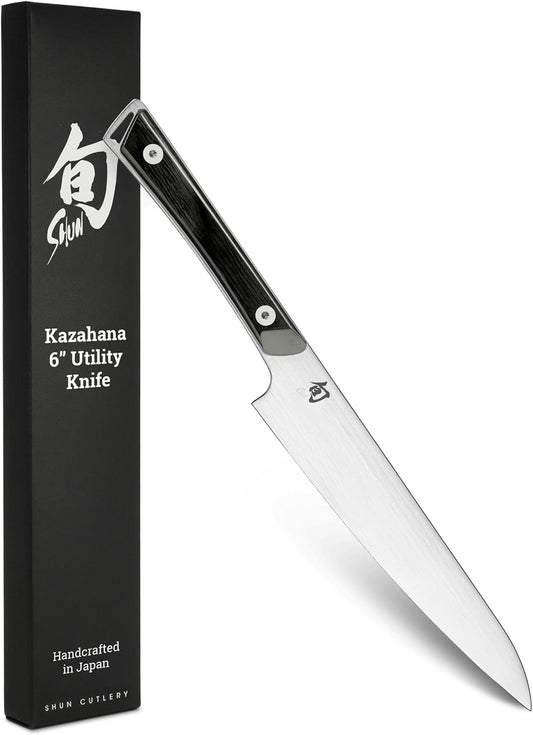 Kazahana 6" Utility Knife | Handcrafted Japanese Kitchen Knife, AUS10A Stainless Steel Blade, Pakkawood Handle