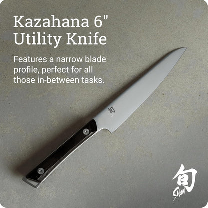 Kazahana 6" Utility Knife | Handcrafted Japanese Kitchen Knife, AUS10A Stainless Steel Blade, Pakkawood Handle
