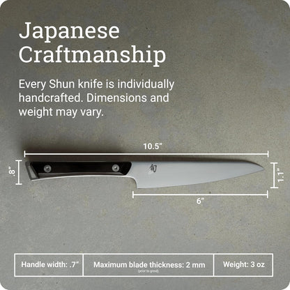 Kazahana 6" Utility Knife | Handcrafted Japanese Kitchen Knife, AUS10A Stainless Steel Blade, Pakkawood Handle