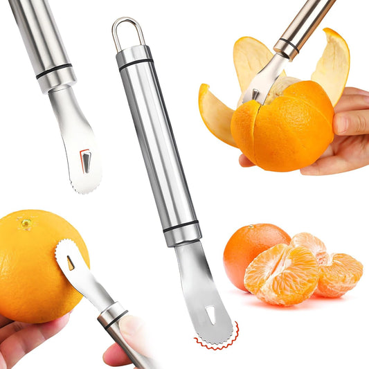 Stainless Steel Orange Peeler, Triangular & Zigzag Blade, Orange Citrus Peeler Gadget