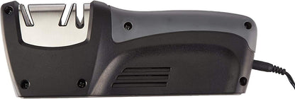 Smith's 50005 Edge Pro Compact Electric Knife Sharpener - Yellow & Grey - Straight Edge 2 Stage Sharpener - Electric & Manual Sharpening - Blade Guide - Outdoor & Kitchen - Pocket & Filet Knives