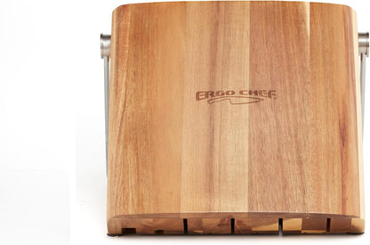Premium Acacia Wood Knife Block - 10 Slot Holder for Kitchen Knives, Scissors, and Sharpening Rods (knives Sold Separately)