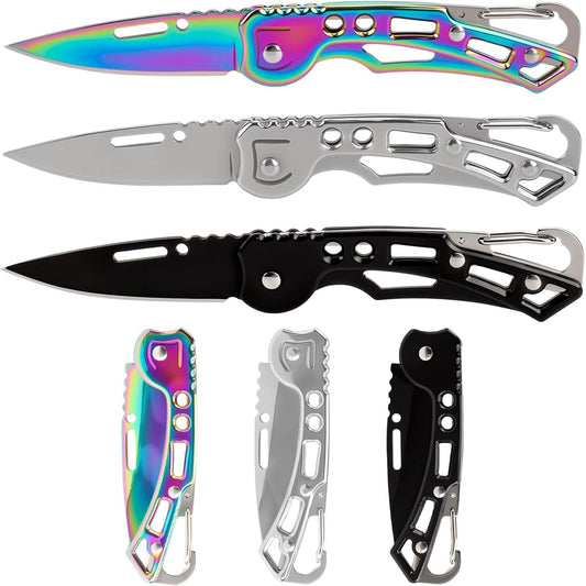 3 Pack Small Kitchen Knives Folding Stainless Steel Knife Dough Scorer Culinary Knives Paring Knife for Women Men
