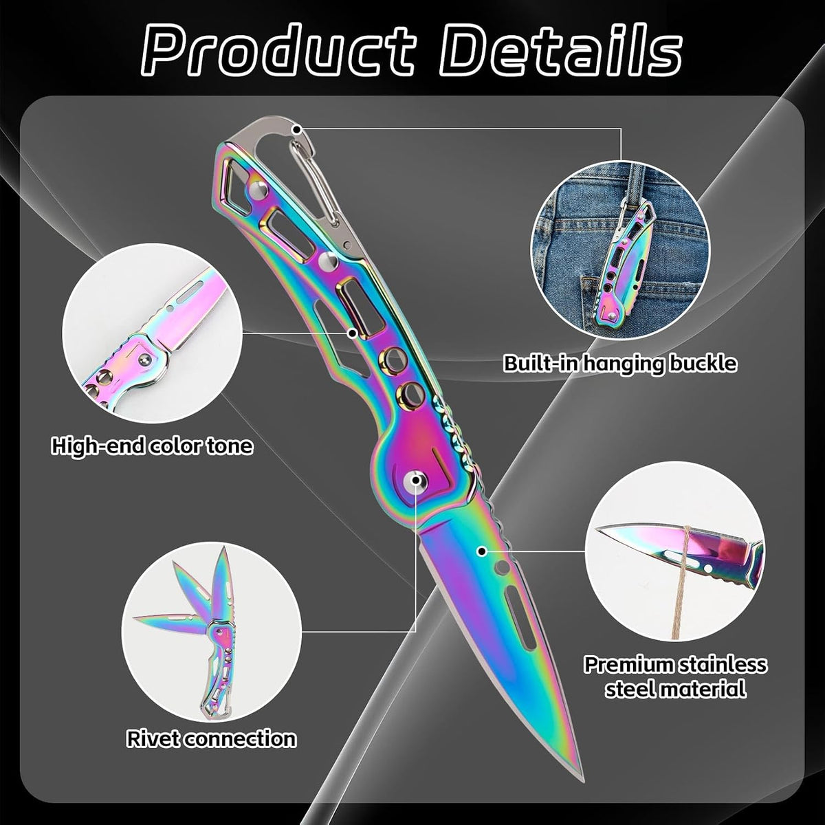 3 Pack Small Kitchen Knives Folding Stainless Steel Knife Dough Scorer Culinary Knives Paring Knife for Women Men