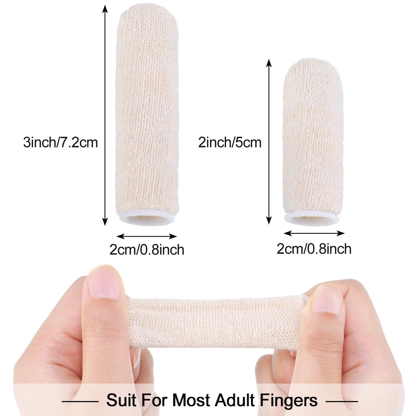 50 Pieces Cotton Finger Cots Cotton Finger Protector Gauze Thumb Sleeves Fingertips Protective Covers Ear Cleaning Wipes for Cut Injury Wounds Gardening Fitness and Cargo Handling