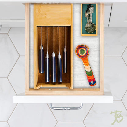 Universal Knife Caddy, Organizer and Holder for Drawer or Countertop
