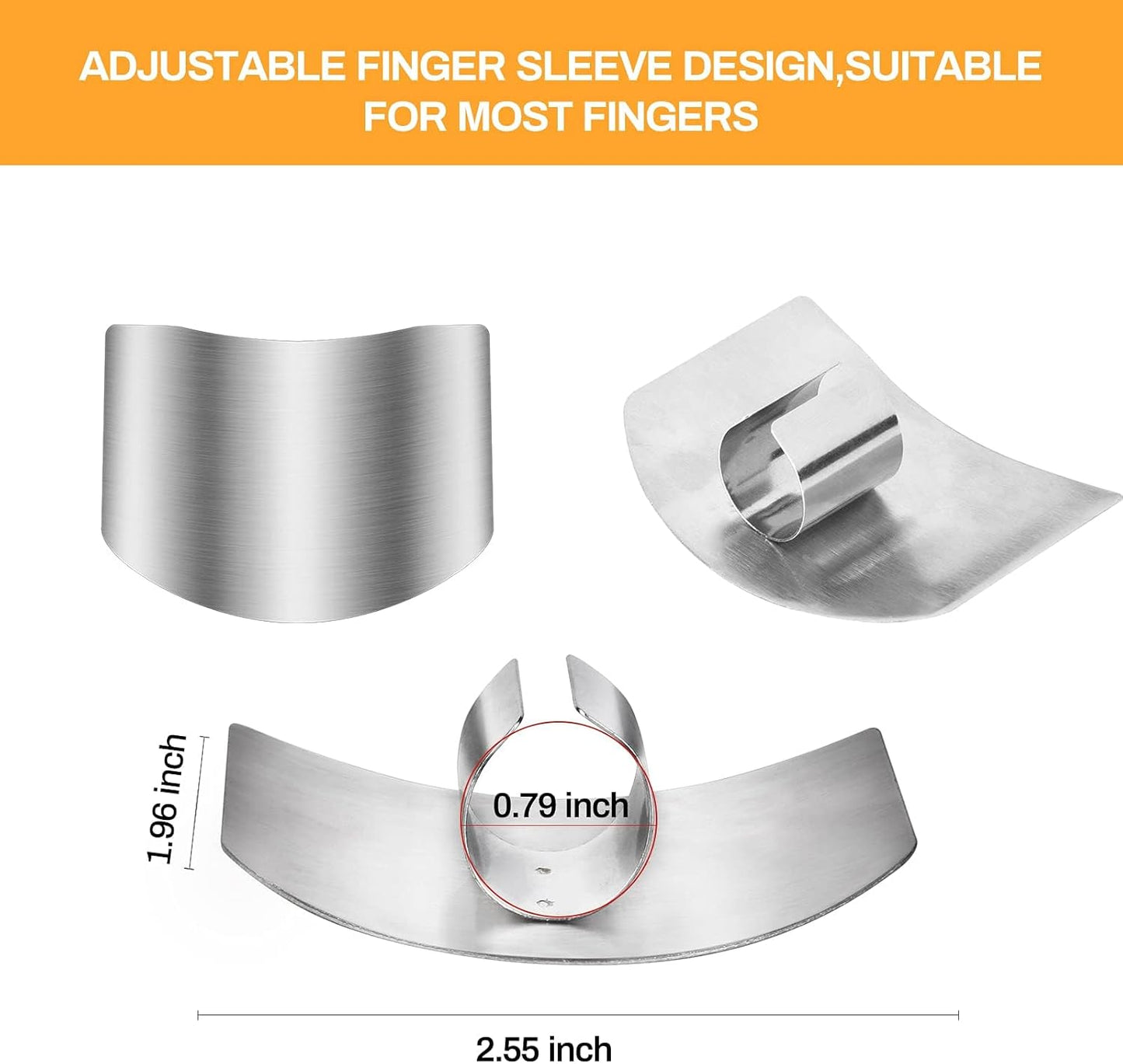 Stainless Steel Finger Guard, 2025 New Finger Protector for Cutting Food, Slicing Tool Finger Protector for Kitchen, Stainless Steel Finger Protector for Cutting, Chopping, Dicing, Slicing (2pcs)