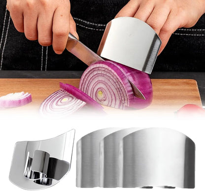 Stainless Steel Finger Guard, 2025 New Finger Protector for Cutting Food, Slicing Tool Finger Protector for Kitchen, Stainless Steel Finger Protector for Cutting, Chopping, Dicing, Slicing (2pcs)