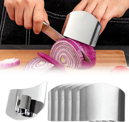 Stainless Steel Finger Guard, 2025 New Finger Protector for Cutting Food, Slicing Tool Finger Protector for Kitchen, Stainless Steel Finger Protector for Cutting, Chopping, Dicing, Slicing (2pcs)