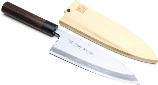 Yoshihiro Shiroko High Carbon Steel Kasumi Deba Shitan Handle Japanese Fillet Butcher Chefs Knife 7