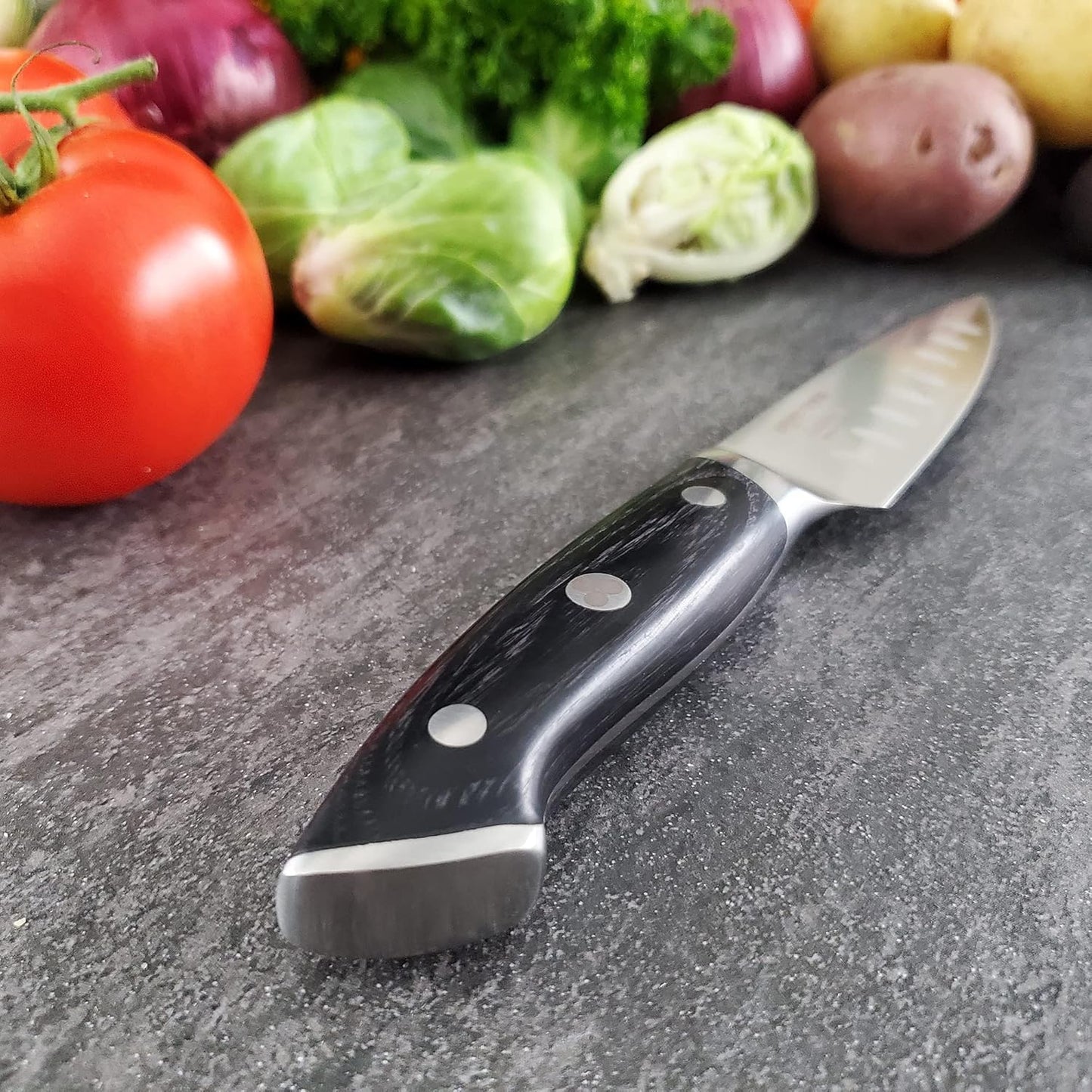 Pro Series 2.0 4-Inch Paring Knife - Expertly Forged High Carbon 7Cr17MoV Steel, Ergonomic Black Pakkawood Handle, Ultimate Fruit & Vegetable Peeling Companion