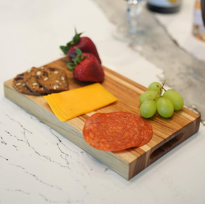 Teak End Grain Cutting Board 17"x18", FSC Teakwood Butcher Block with Juice Groove, Waste Chute & Handles, Solid Wood Cutting Board for Kitchen, Carving & Stove-Top Prep