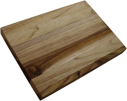 Teak End Grain Cutting Board 17"x18", FSC Teakwood Butcher Block with Juice Groove, Waste Chute & Handles, Solid Wood Cutting Board for Kitchen, Carving & Stove-Top Prep