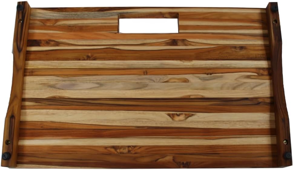 Teak End Grain Cutting Board 17"x18", FSC Teakwood Butcher Block with Juice Groove, Waste Chute & Handles, Solid Wood Cutting Board for Kitchen, Carving & Stove-Top Prep