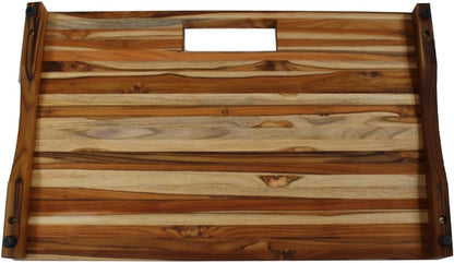 Teak End Grain Cutting Board 17"x18", FSC Teakwood Butcher Block with Juice Groove, Waste Chute & Handles, Solid Wood Cutting Board for Kitchen, Carving & Stove-Top Prep