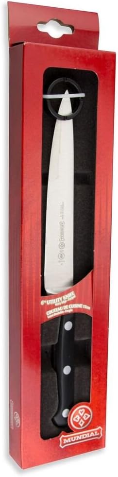5100 Series 6-inch Utility Knife with a straight edge, forged blade, stainless steel design, and comfortable handle