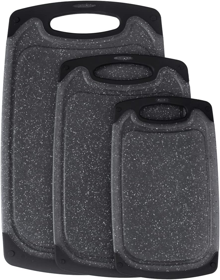 Pak Cutting Boards Set, Chopping Board, Plastic Cutting Boards for Kitchen, Dishwasher Safe, BPA Free, Large, Meat Cutting Board, Slip Resistant, Juice Grooves