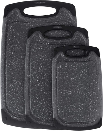 Pak Cutting Boards Set, Chopping Board, Plastic Cutting Boards for Kitchen, Dishwasher Safe, BPA Free, Large, Meat Cutting Board, Slip Resistant, Juice Grooves
