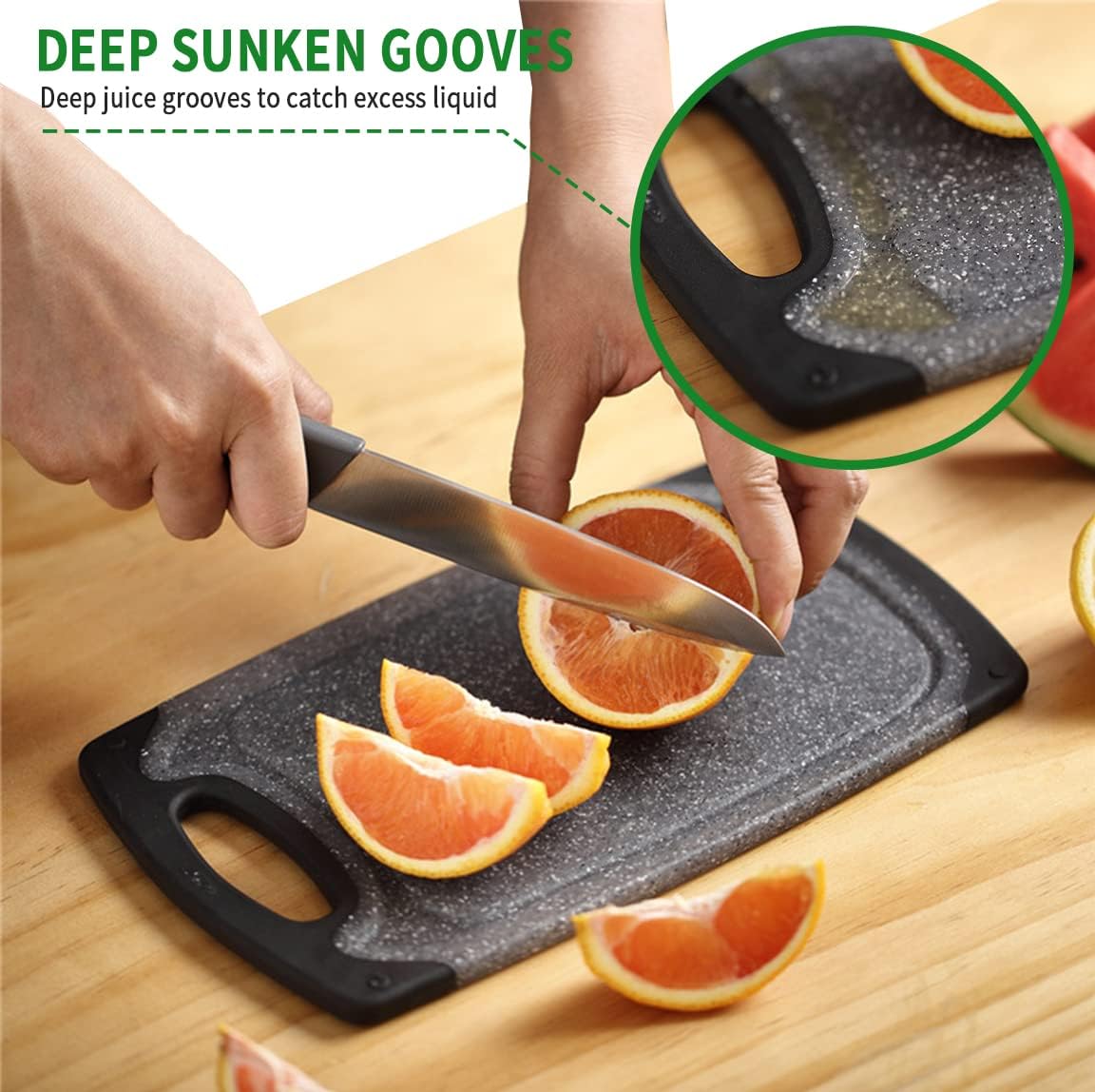 Pak Cutting Boards Set, Chopping Board, Plastic Cutting Boards for Kitchen, Dishwasher Safe, BPA Free, Large, Meat Cutting Board, Slip Resistant, Juice Grooves