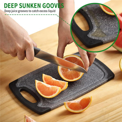 Pak Cutting Boards Set, Chopping Board, Plastic Cutting Boards for Kitchen, Dishwasher Safe, BPA Free, Large, Meat Cutting Board, Slip Resistant, Juice Grooves