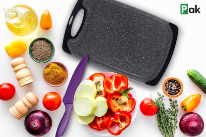 Pak Cutting Boards Set, Chopping Board, Plastic Cutting Boards for Kitchen, Dishwasher Safe, BPA Free, Large, Meat Cutting Board, Slip Resistant, Juice Grooves