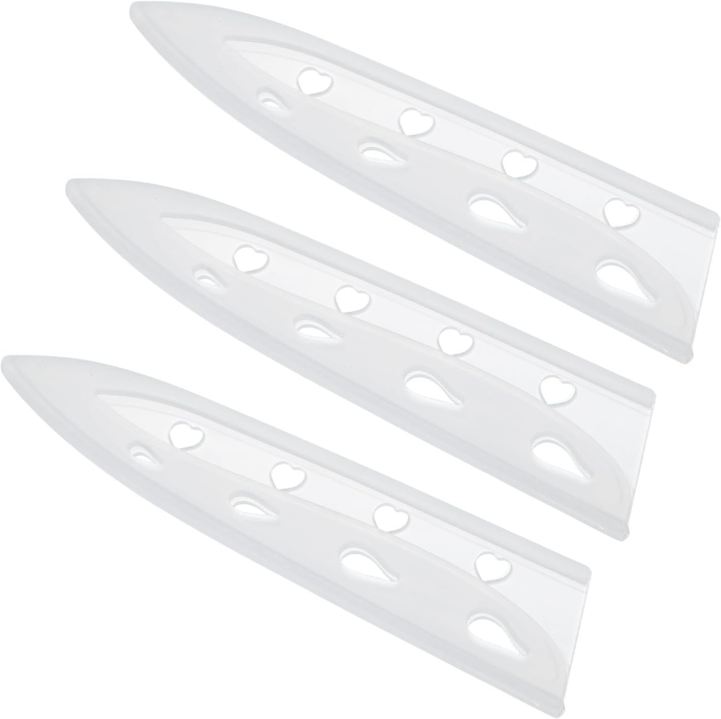 3Pcs Plastic Safety Knife Cover Sleeves for 5" Paring Knife, Chopping Knife Guard Blade Protector Universal Knife Sheath for Kitchen Bar, White