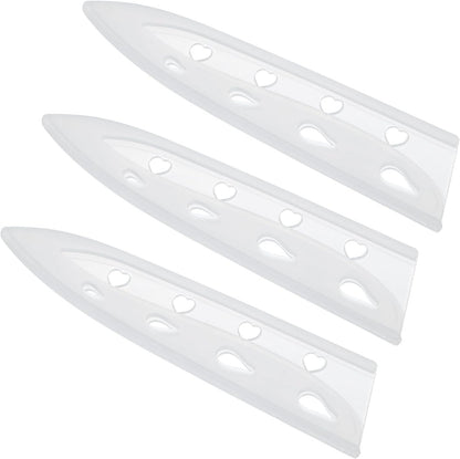 3Pcs Plastic Safety Knife Cover Sleeves for 5" Paring Knife, Chopping Knife Guard Blade Protector Universal Knife Sheath for Kitchen Bar, White
