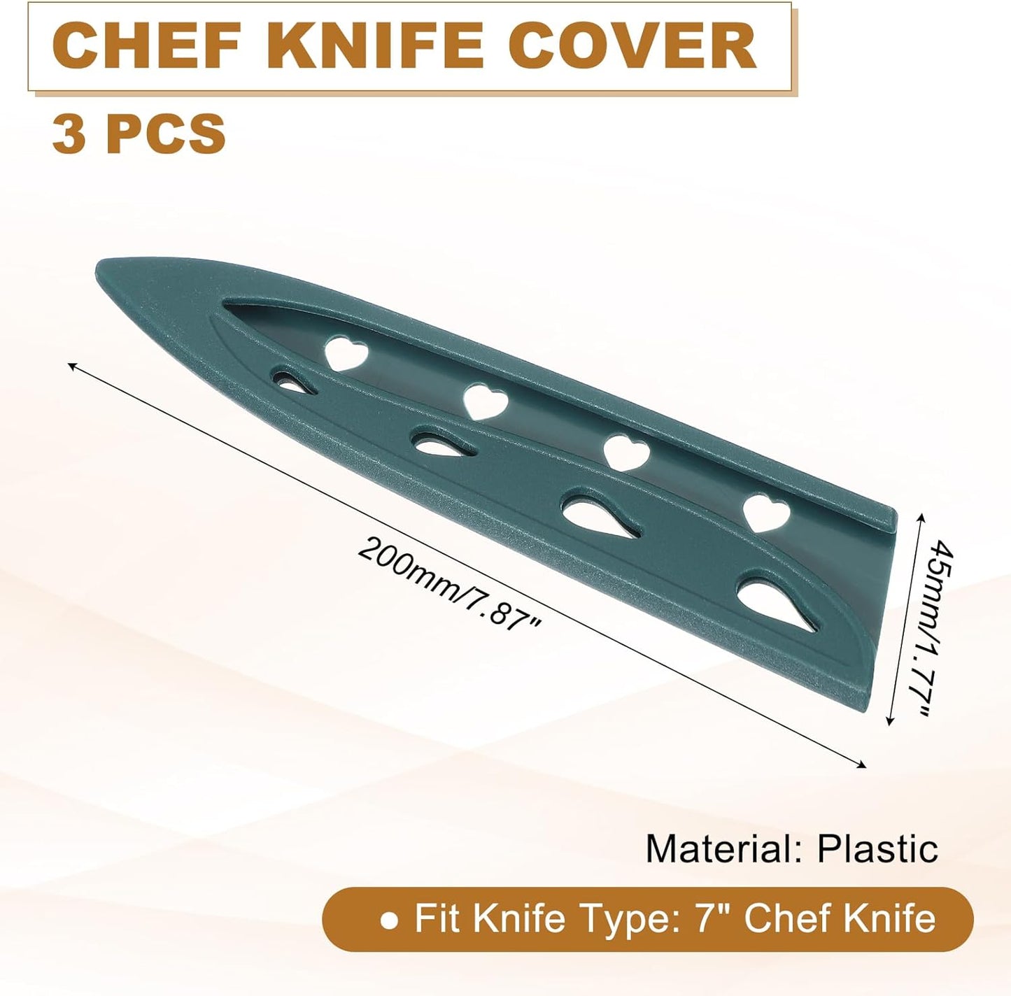 3Pcs Plastic Safety Knife Cover Sleeves for 5" Paring Knife, Chopping Knife Guard Blade Protector Universal Knife Sheath for Kitchen Bar, White