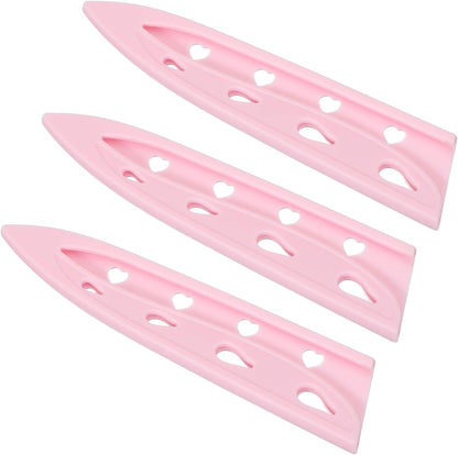 3Pcs Plastic Safety Knife Cover Sleeves for 5" Paring Knife, Chopping Knife Guard Blade Protector Universal Knife Sheath for Kitchen Bar, White