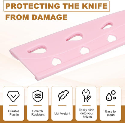 3Pcs Plastic Safety Knife Cover Sleeves for 5" Paring Knife, Chopping Knife Guard Blade Protector Universal Knife Sheath for Kitchen Bar, White