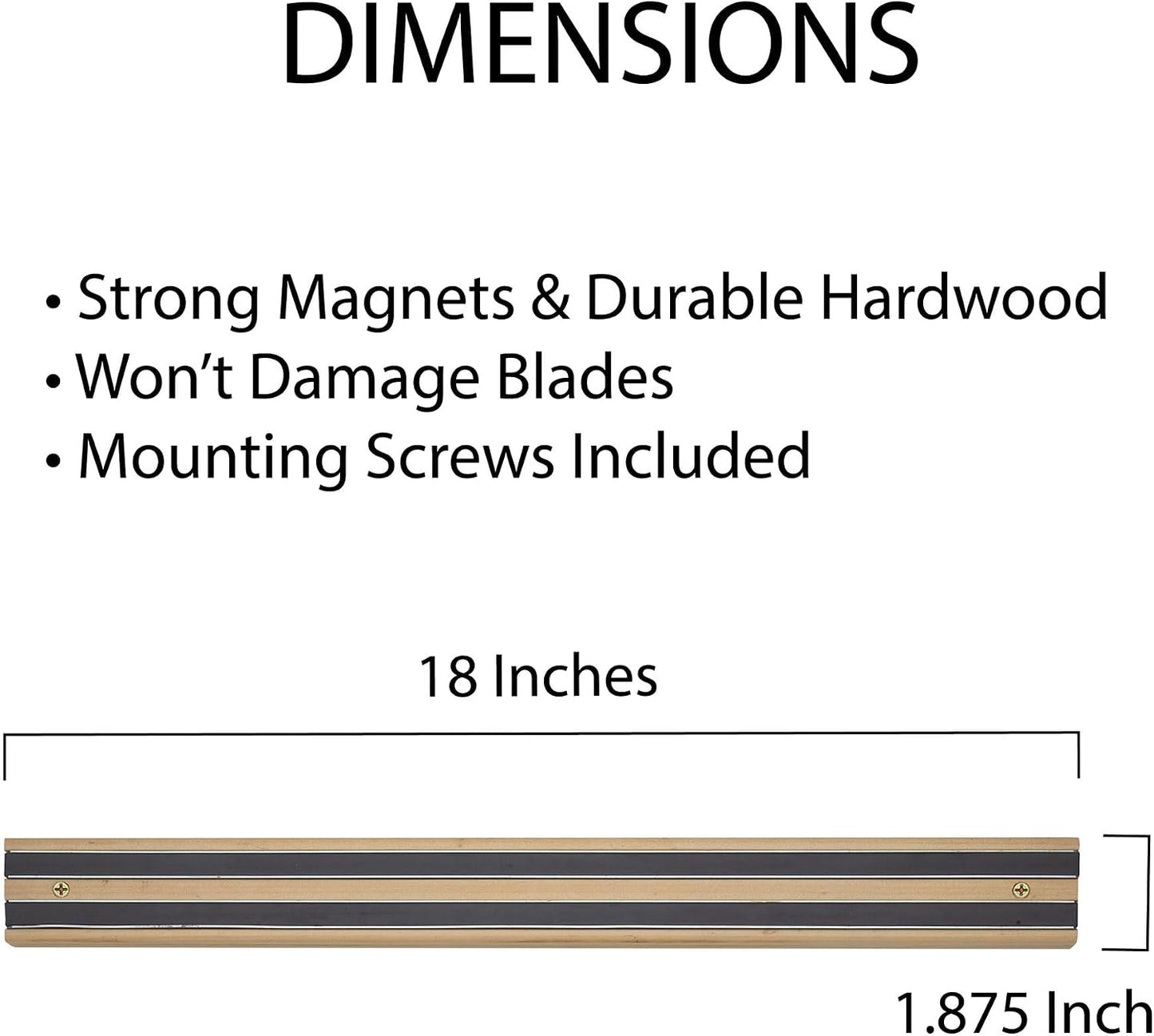Kitchen Magnetic Knife Holder and Tool Storage Bar, Wood, 12-Inches, 12 inch