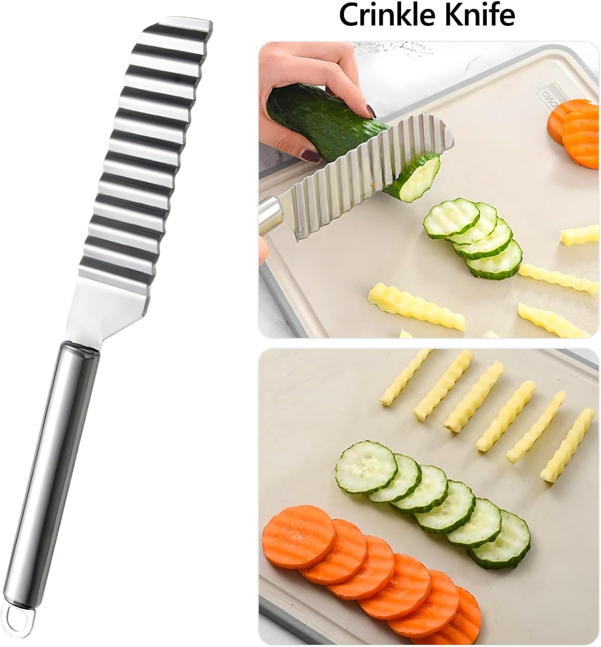 5 Pcs Stainless Steel Fruit Carving Knife Set, Kitchen Fruit Carving Knife, Watermelon and Ice Cream Scoop, 2-in-1 Dig Pulp Separator Fruit Peeling Tool, Crinkle Knife and Lemon Zester Grater
