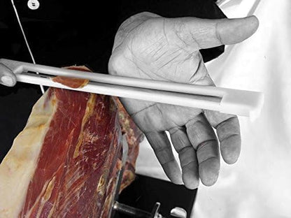 Ham Carving Knife with Anti-accident Protection 12-Inch | Flexible Stainless Steal Ham Slicing Knife for Slicing Serrano, Ibérico Ham & Italian Prosciutto