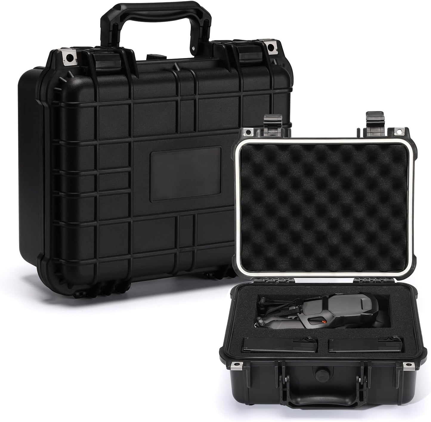 CASOMAN Water-proof and Dust-proof Protective Sturdy Plastic Storage Case with Cush-Proof Sponge and Customizable Foam, IP67 Water Proof Grade, 13.4" X 11.6" X 6"