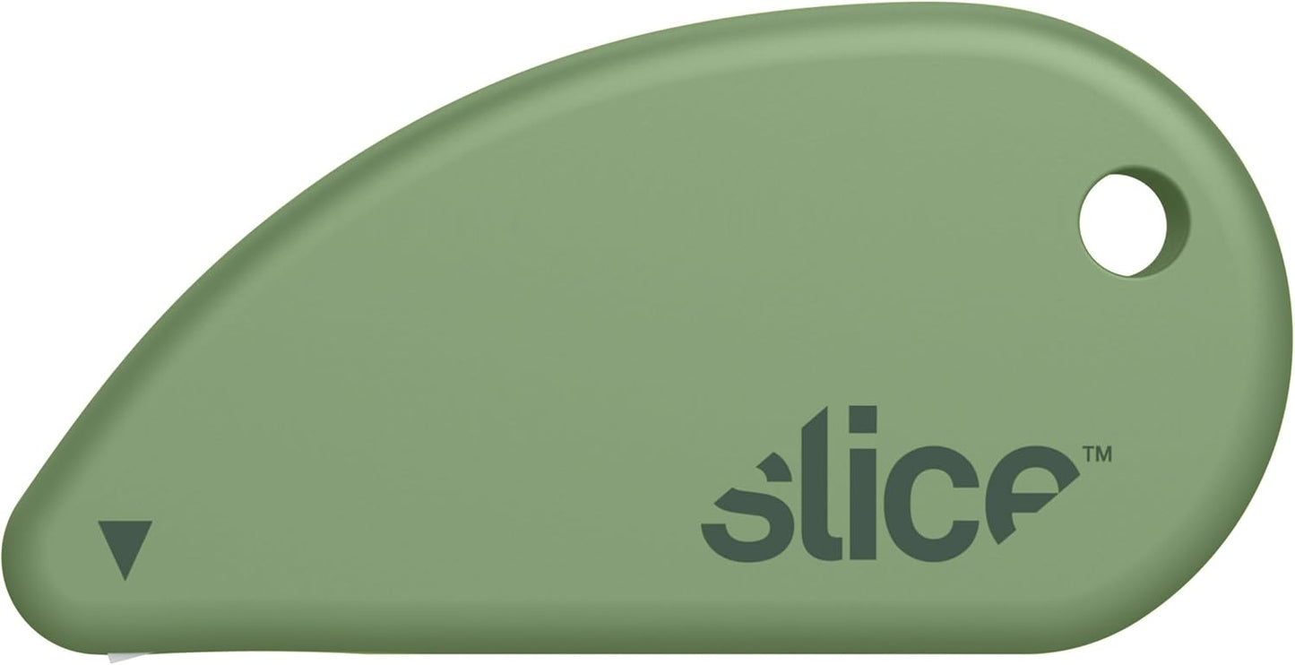 Slice Micro Safety Cutter | Safe Ceramic Box Cutter Lasting 11x Longer than Metal | Keychain Box Opener | Combo Pack | Earth White + Sage