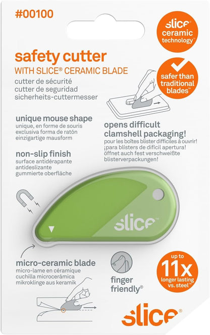 Slice Micro Safety Cutter | Safe Ceramic Box Cutter Lasting 11x Longer than Metal | Keychain Box Opener | Combo Pack | Earth White + Sage