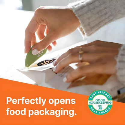 Slice Micro Safety Cutter | Safe Ceramic Box Cutter Lasting 11x Longer than Metal | Keychain Box Opener | Combo Pack | Earth White + Sage