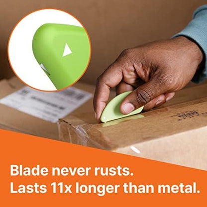 Slice Micro Safety Cutter | Safe Ceramic Box Cutter Lasting 11x Longer than Metal | Keychain Box Opener | Combo Pack | Earth White + Sage