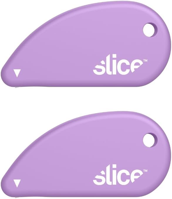 Slice Micro Safety Cutter | Safe Ceramic Box Cutter Lasting 11x Longer than Metal | Keychain Box Opener | Combo Pack | Earth White + Sage