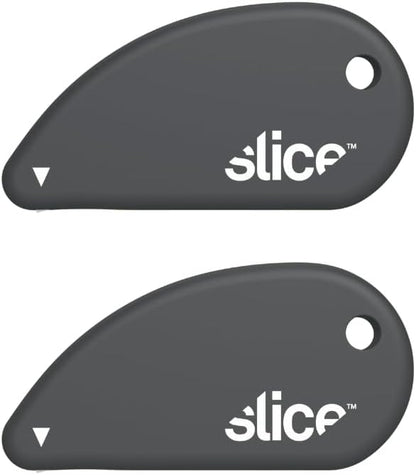 Slice Micro Safety Cutter | Safe Ceramic Box Cutter Lasting 11x Longer than Metal | Keychain Box Opener | Combo Pack | Earth White + Sage